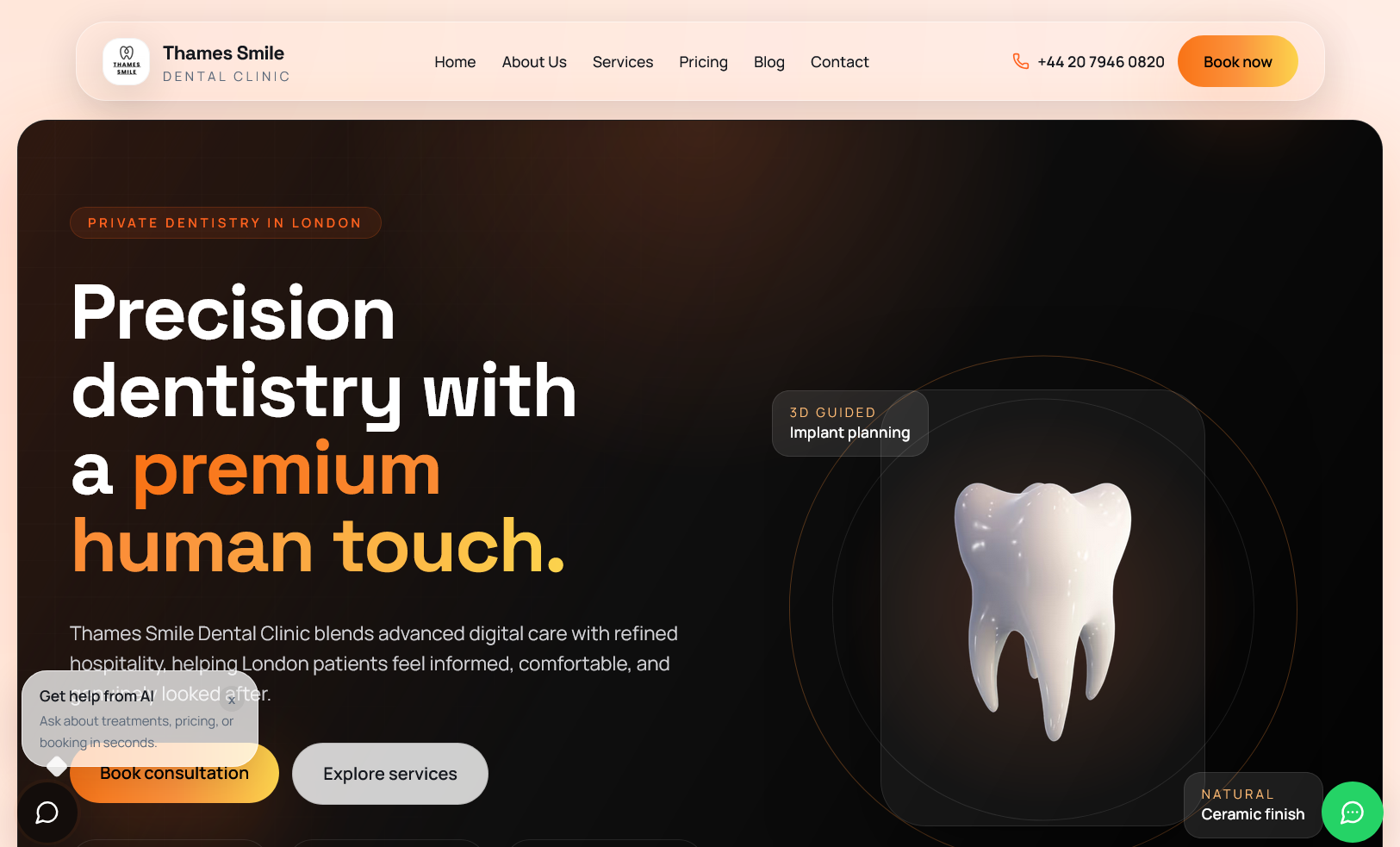 Conversion-focused dental clinic website